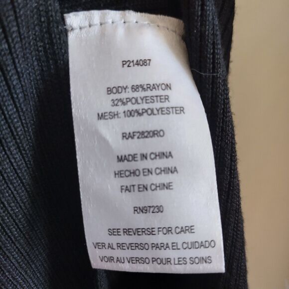 Almost Famous Sheer Black Bodycon Stretch Dress L Vampy Grunge Goth Sexy Witchy - Picture 6 of 6